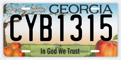 GA license plate CYB1315