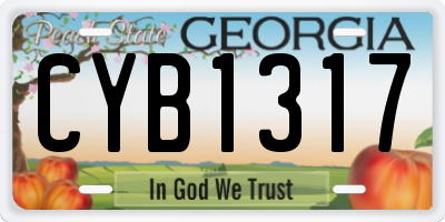 GA license plate CYB1317