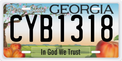 GA license plate CYB1318
