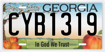 GA license plate CYB1319