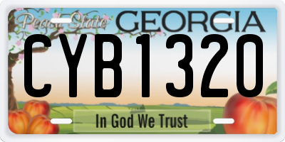 GA license plate CYB1320
