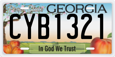 GA license plate CYB1321