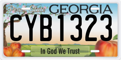 GA license plate CYB1323
