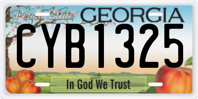 GA license plate CYB1325