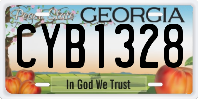 GA license plate CYB1328