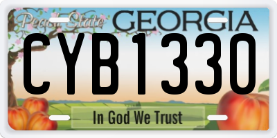 GA license plate CYB1330