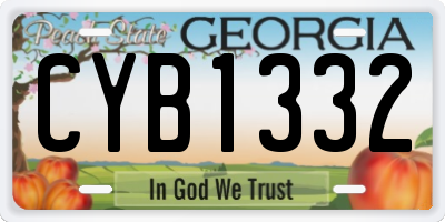 GA license plate CYB1332