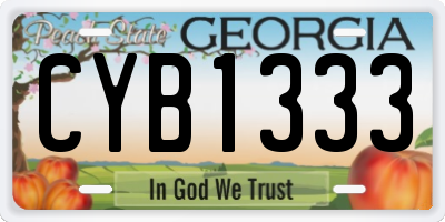GA license plate CYB1333