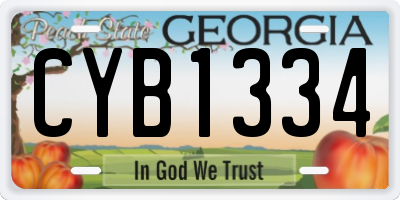 GA license plate CYB1334