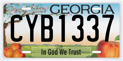 GA license plate CYB1337