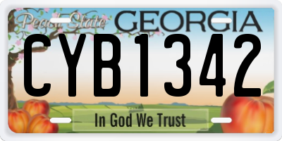 GA license plate CYB1342
