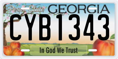 GA license plate CYB1343
