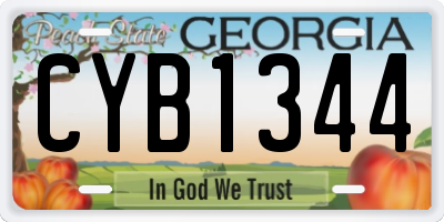 GA license plate CYB1344