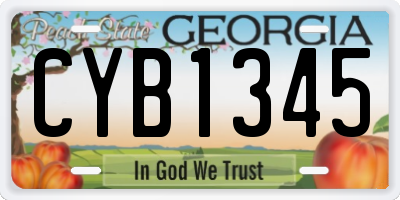 GA license plate CYB1345