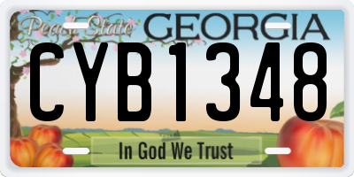 GA license plate CYB1348