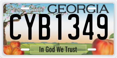GA license plate CYB1349