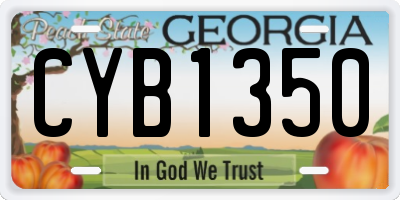 GA license plate CYB1350