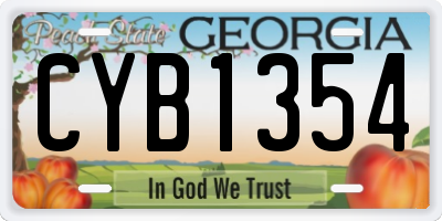 GA license plate CYB1354