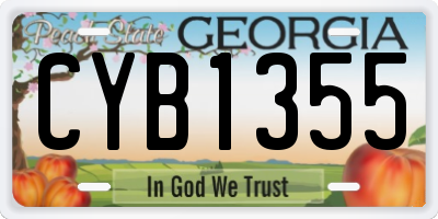 GA license plate CYB1355