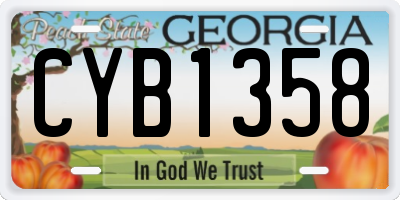 GA license plate CYB1358
