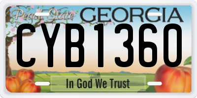 GA license plate CYB1360