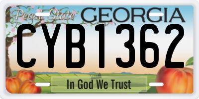 GA license plate CYB1362