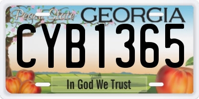 GA license plate CYB1365