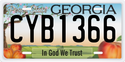 GA license plate CYB1366