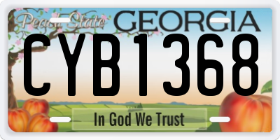 GA license plate CYB1368