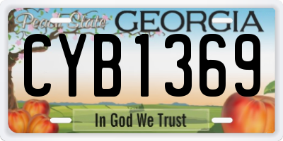 GA license plate CYB1369