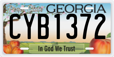GA license plate CYB1372
