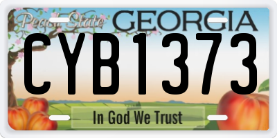 GA license plate CYB1373