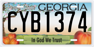 GA license plate CYB1374