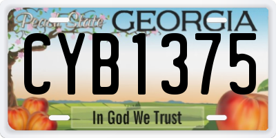GA license plate CYB1375