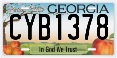 GA license plate CYB1378