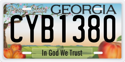 GA license plate CYB1380