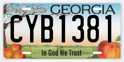 GA license plate CYB1381
