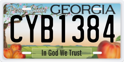 GA license plate CYB1384