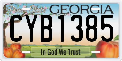 GA license plate CYB1385
