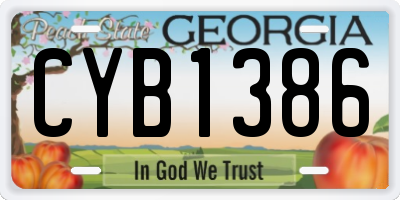 GA license plate CYB1386