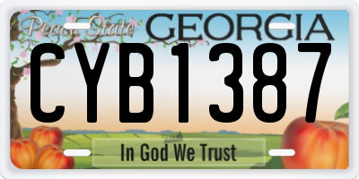 GA license plate CYB1387