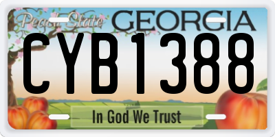 GA license plate CYB1388