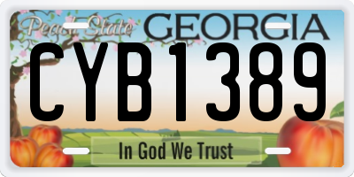 GA license plate CYB1389