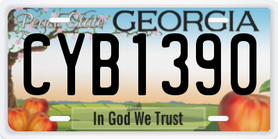GA license plate CYB1390