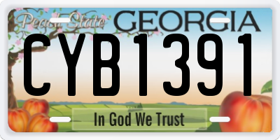GA license plate CYB1391