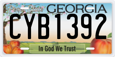 GA license plate CYB1392