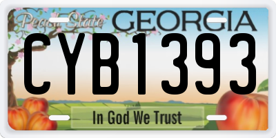 GA license plate CYB1393
