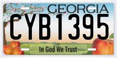 GA license plate CYB1395