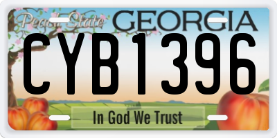 GA license plate CYB1396