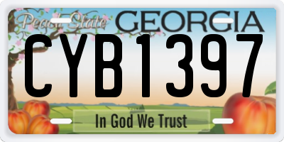 GA license plate CYB1397